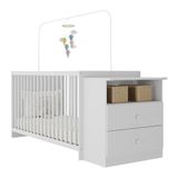 Berço Cômoda Com Colchão Incluso Meu Bebê Multimóveis Fg4013 Branco