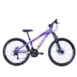 Bicicleta Viking Aro 26 Câmbios Importados 21v Aero Lilás Amarelo