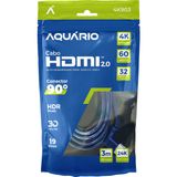 Cabo Hdmi 90 2.0 4k 3d 19 Pinos - 3 Metros Aquário