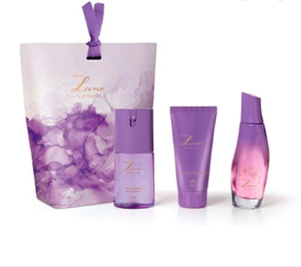 PRESENTE NATURA LUNA FASCINATE -- 1 DESODORANTE COLÔNIA FEMININO 75ML- 1  DEO CORPORAL FEMININO 100ML- 1 DESODORANTE HIDRATANTE CORPORAL PERFUMADO 80  - Carrefour