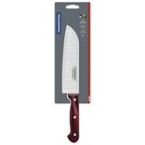 Faca Santoku Tramontina Com Lâmina Em Aço Inox Polywood Vermelho 7 Polegada