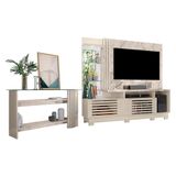 Estante Home Theater Com Pés E Aparador Frizz Plus Calacata Off White - Madetec