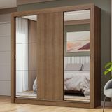 Guarda-roupa Casal 3 Portas De Correr Com Espelhos Rustic Nobre Madesa Rustic