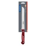 Faca Para Pão Tramontina Polywood Com Lamina Em Aço Inox E Cabo De Madeira Vermelho 7&quot;