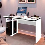 Mesa Para Computador 1 Prateleira 136 Cm Branco Preto Office Art Panta