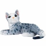 Gato Cinza Deitado Realista 32cm - Pelúcia