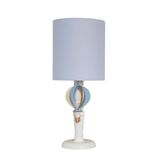 Abajur Infantil Balão Cúpula Azul Base Branco Provençal