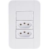 Conjunto 4x2 Com 1 Interruptor Simples 10 A 250 V E 2 Tomadas 2p+t 10 A 250 V Tramontina Tablet Branco