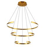 Luminaria Lustre 3 Aneis Arco Led 94w Perfil Luxo Pendente Recepçao Sala Quarto Comercial Residencia