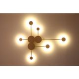 Arandela Elo 74cmx89cmx6cm 6xled Integrado 24w 3000k 1200lm Ip20 Dourado