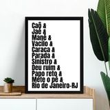 Quadro Decorativo Gírias Cariocas 45x34cm - Com Vidro