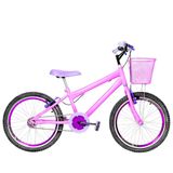 Bicicleta Infantil Feminina Aro 20 Aero Rosa E Violeta