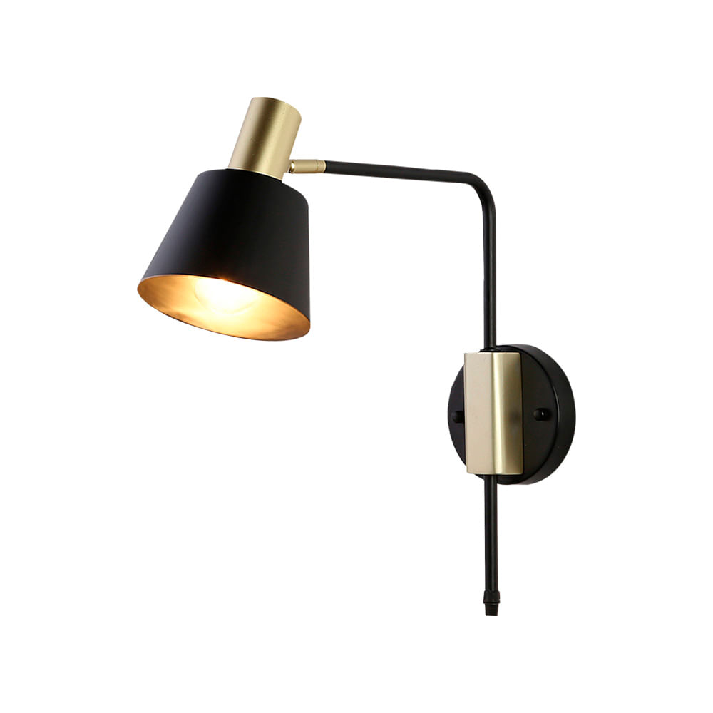 Arandela Nordecor Petti E27 Bivolt Preto/dourado