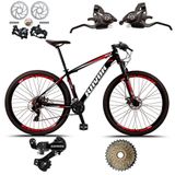 Bicicleta Bike 21 Velocidades Traseiro Shimano Freio A Disco Cor: Azul E Rosa Tam: 17&quot;