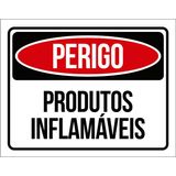 Placa Perigo Produtos Inflamáveis 27x35