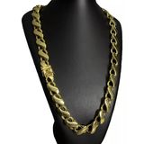 Cordão Friso S 16mm C Fecho Especial São Jorge Banhado Ouro