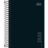 Agenda Espiral Capa Dura Pepper 2025 - 11,7x16,4cm - Tilibra -  Preto Tilibra