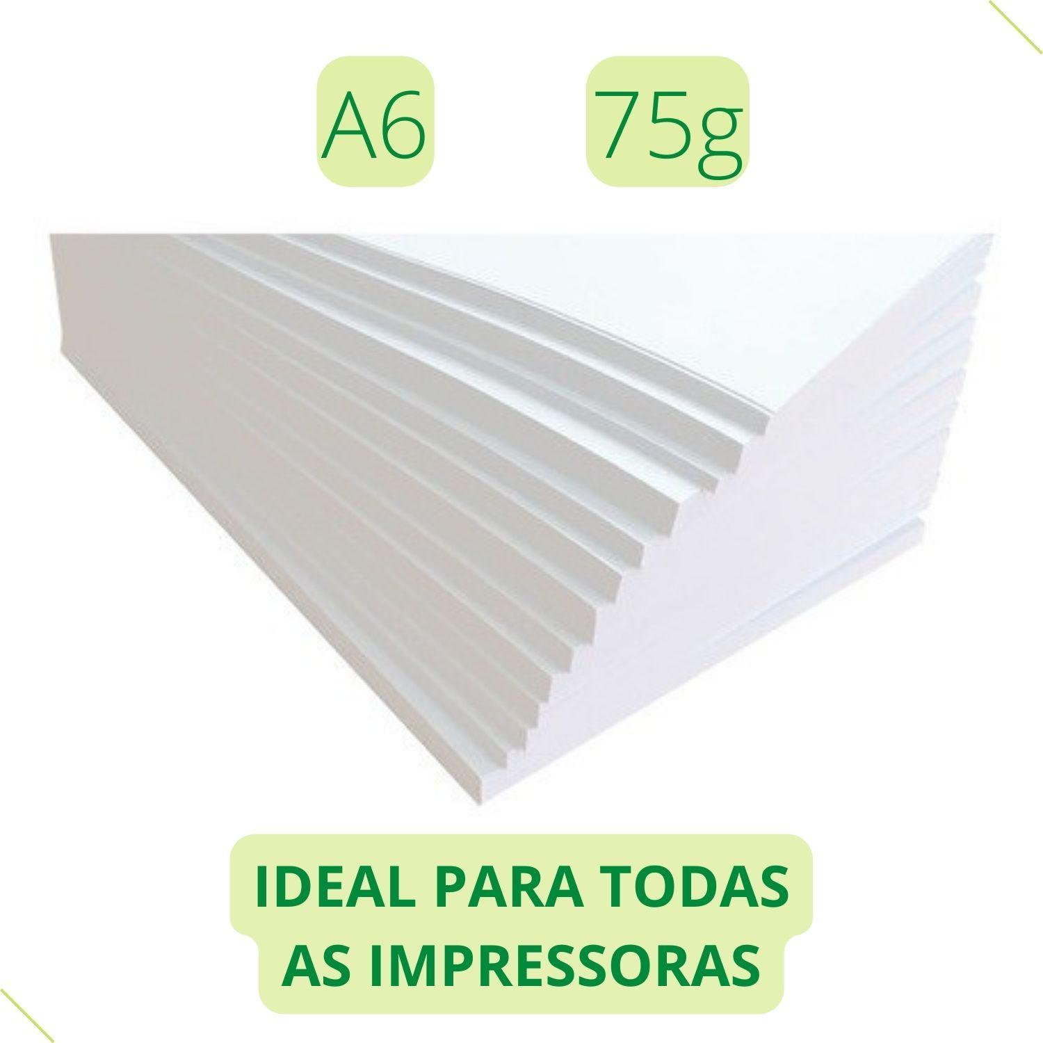 Papel Offset A6 Branco 1000 Folhas Sulfite 75g Chambril Top