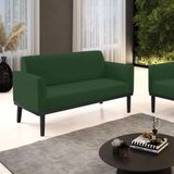 Poltrona Namoradeira Decorativa Isabella Pés Fixo Em Madeira Preto Veludo Verde Esmeralda G19 - Gran Belo