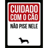 Placa Decorativa - Não Pise Nele Salsicha 27x35