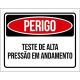 Placa Perigo Teste De Alta Pressão 27x35