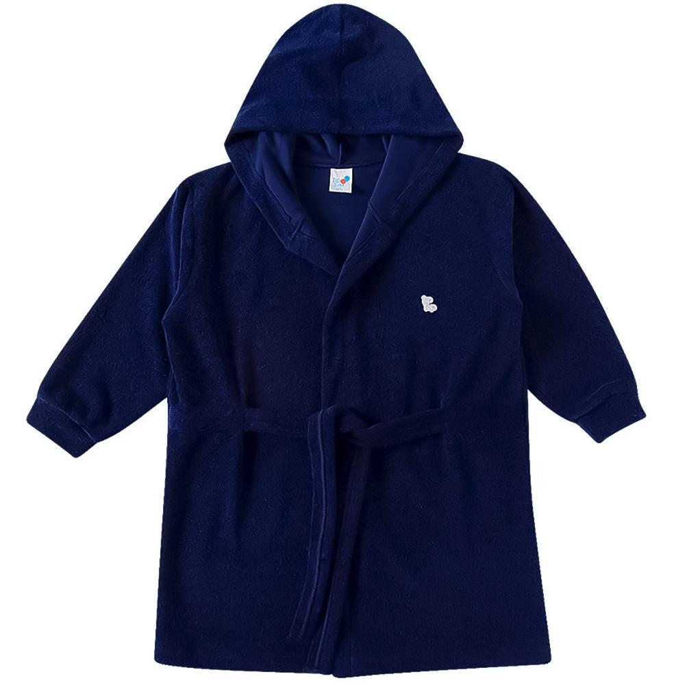 Roupão Com Capuz Atoalhado Kids Tip Top 34612130 - Azul Marinho - 10