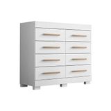 Cômoda Casal Nalu C/ 8 Gavetas Branco - Acp