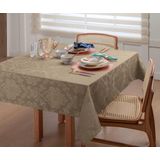 Toalha Mesa Quadrada De Jacquard 1,40m X 1,40m Caqui