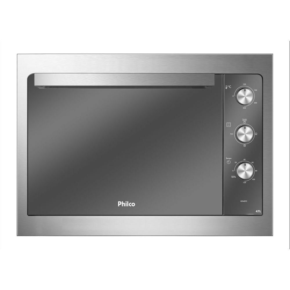 Forno Elétrico De Embutir Philco Pfe47e Preto Espelhado Dupla Resistência 47l Preto 220v