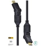 Cabo Hdmi 2.0 4k Ultra Hd 3d Conexão Ethernet Conectores 360 2 Metros - H20b360-2