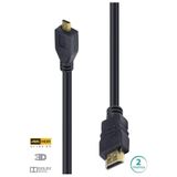 Cabo Hdmi 2.0 Para Micro Hdmi 4k Ultra Hd 3d Conexão Ethernet 2 Metros - H20mc-2