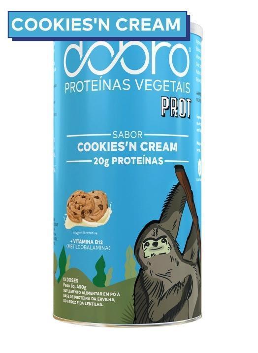 Proteína Vegetal Cookies Cream Sem Glúten 450g - Dobro