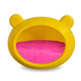 Casa Cachorro E Gato Amarelo Almofada Dupla Face Rosa/bege P