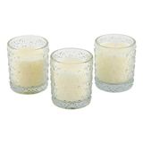 Trio Velas Perfumadas Decorativa Copo Vidro Aromáticas Kit