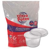 Pote Plastico Descartavel Redondo C/tampa 250ml Pp C/100