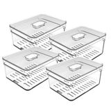 Organizador De Geladeira 2,2 Litros Com Tampa Clear Fresh