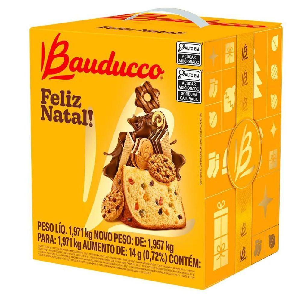 Cesta De Natal Bauducco - Panettone 400g E Mais | 15 Itens