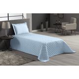 Kit Jogo Cama Azul Claro Solteiro 3 Peças Luxo Veneza Lençol