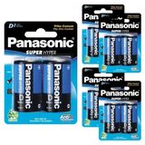 Kit 10 Pilhas Grande D Panasonic Comum R20 5 Cartelas C/2