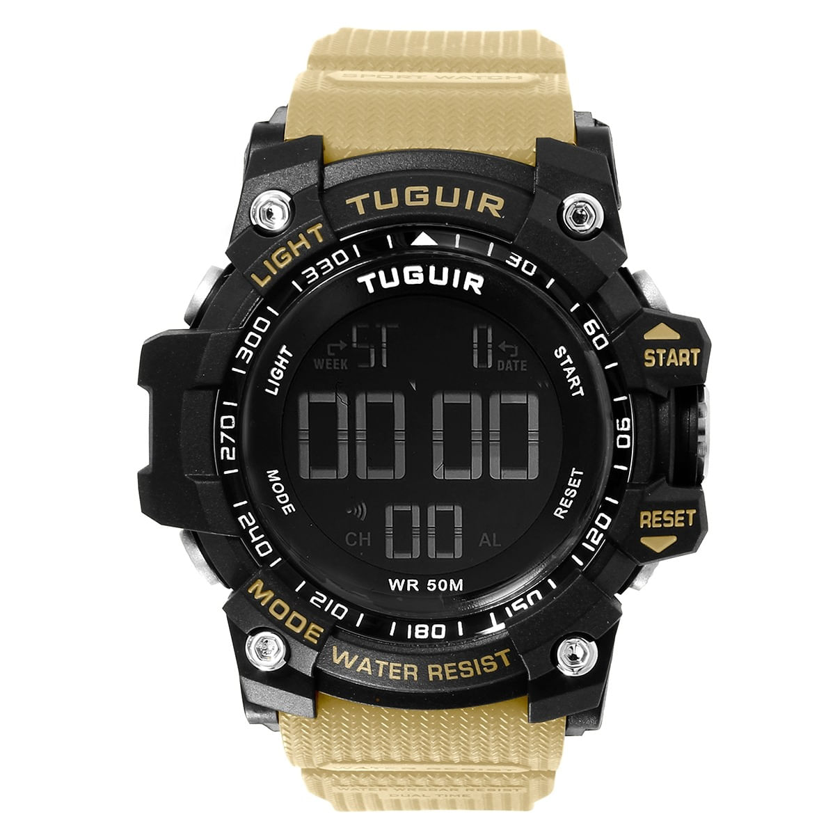 Relógio Masculino Tuguir Digital Tg290 Preto E Bege