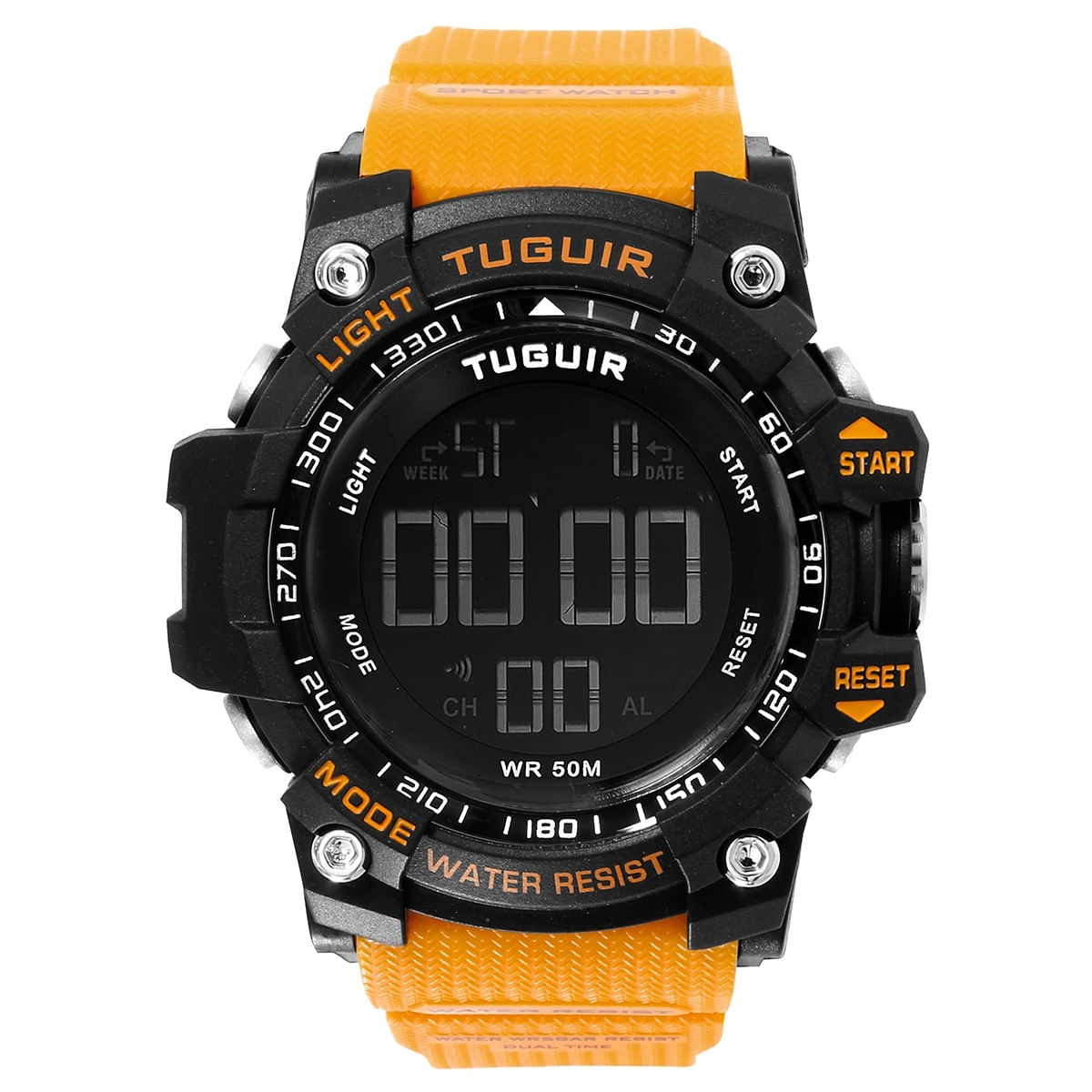 Relógio Masculino Tuguir Digital Tg290 Preto E Laranja