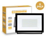 6 Refletor Slim Led 100w 6.500k Alta Potência