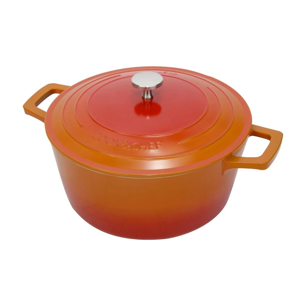 Panela Cerâmica 28cm Caçarola Alumínio Antiaderente Indução Cook &amp; Chef 6,9l Mimo Style Laranja