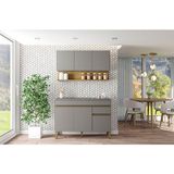 Cozinha Modulada Ambiente Line Composição 6 Gris Freijó - Kits Paraná