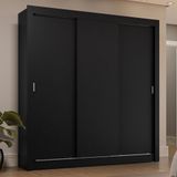 Guarda-roupa Casal 3 Portas De Correr Preto Sublime Plus Madesa Preto