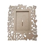 Kit 5 Porta Retrato Mdf Cru Foto 10x15 Love Amor Coração