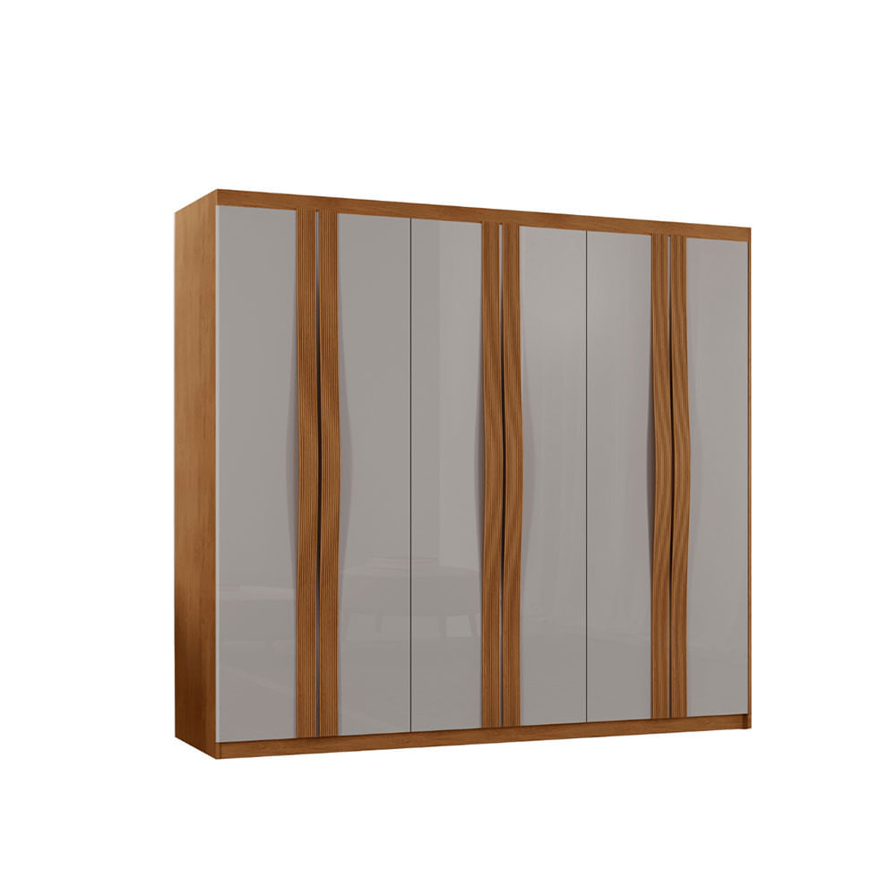 Guarda Roupa Casal Dunas Mdf 6 Portas E 2 Gavetas Moderna