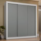 Guarda-roupa Casal 3 Portas De Correr Branco/cinza Sublime Plus Madesa Branco/cinza
