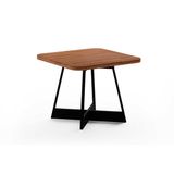 Mesa Para Cozinha Átria 1593 Quadrada Aço C/tampo Madeirado 90x90cm Nogal/preto/preto - Carraro