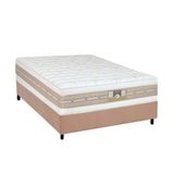 Cama Box Casal: Colchão Molas Ensacadas Castor Pocket Silver Star Air Double + Base Crc Suede Clean(138x188)